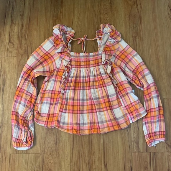 Free People Siena Plaid Pullover LongSleeve Top - Picture 13 of 14